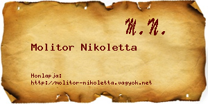 Molitor Nikoletta névjegykártya