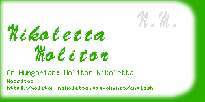 nikoletta molitor business card